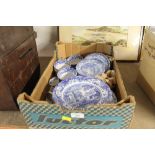 A box of Spode dinnerware and teaware