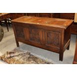 An oak carved coffer,