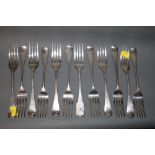 A set of 12 George III silver Old English pattern forks by William Welch II Exeter 1819 (all