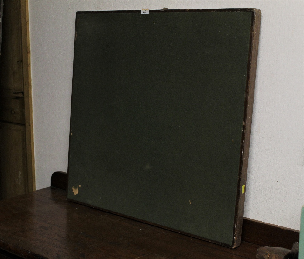 A square card table with felt top