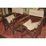 2 folding director's chairs