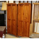 A modern pine single wardrobe,