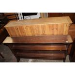 A dark wood dresser top measuring 89 cm x 142 cm