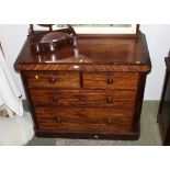 A Victorian mahogany 2 over 2 chest of drawers with wooden knob handles and measuring 100 cm tall x