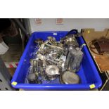 A box of silver plate mainly cutlery