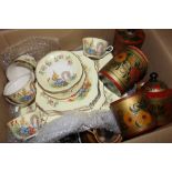 A box of mixed ceramics and other items,