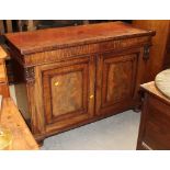 A Victorian figured mahogany chiffonier (missing its back),