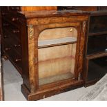 A Victorian walnut inlaid pier cabinet ,