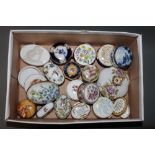 2 enameled circular boxes,