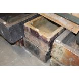 2 rectangular glazed troughs
