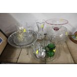 A group of decorative and other glassware,