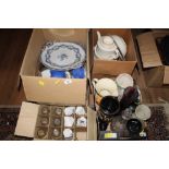 3 boxes of mixed ceramics and glassware to include a Renham art ware vase