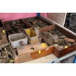 4 drawers containing metal locks and escutcheons,