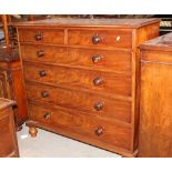 A Victorian figured mahogany chest of 2 short and 4 long drawers,