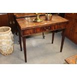 A Georgian figured mahogany turnover top table,