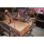 A small group of mixed furniture for spares or repair to include 19th century chair with bobbin