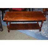 An oak rectangular 2 tier coffee table