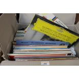 A box of records and LP's of different genres to include classical