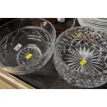2 cut glass bowls