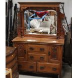 A late 19th / early 20th century walnut mirror back sideboard,