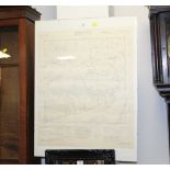 A framed Ordnance Survey map of Cumberland - Westmorland