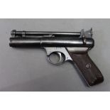 * The Webley Senior cal 22 air pistol with rifled barrel, with no serrations for gripping,
