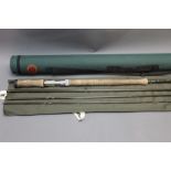 Hardy Demon salmon fly rod, in four sections, 12'. line 7.