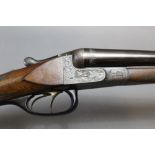 Rudolf Hoffmann a 12 bore side by side shotgun, with 32" barrels, three quarter and full choke,