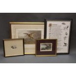 Twelve pictures to include Archibald Thorburn engraving "A Labour of Love",