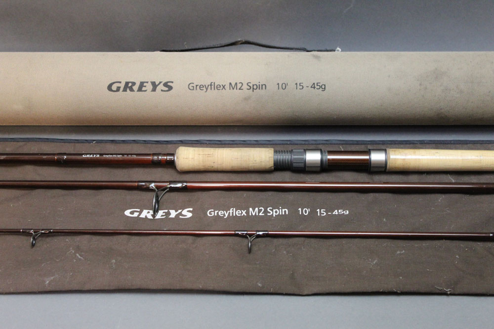 Greys, a Greyflex M2 spin rod, in three sections, 10' with hard tube.