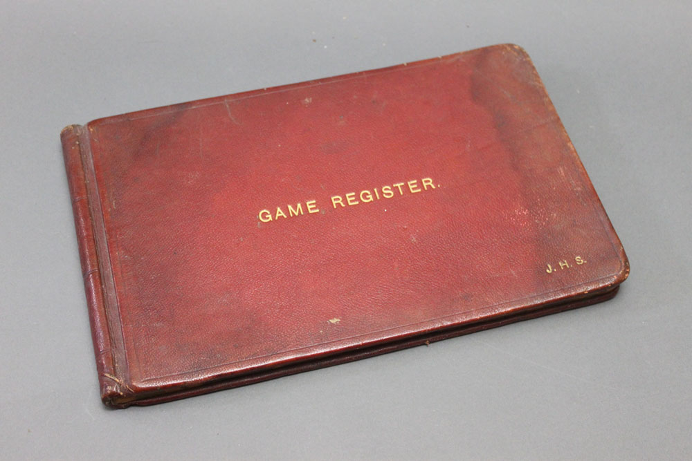 A Game Book dating from 1922-1969, to include Shoots in India and Elmley Castle Worcestershire,