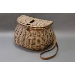 An early 20th century wicker creel. Height 24 cm.