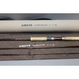 Greys Greyflex M2 spinning rod, in three sections, 10', with hard rod tube.