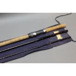 A Bruce & Walker, Walker Powerlight Salmon fly rod, in three sections, 15', line 7-10.