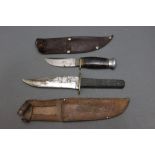 Two fixed blade knives, J Nowill & Sons Sheffield Bowie knife,