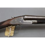 Bozard & Co a 12 bore side by side shotgun, with 30" Damascus barrels, cylinder and full choke,
