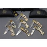 Seven Franklin Mint collectors knives, to include mallard, grizzly bear, rainbow trout, pheasant,