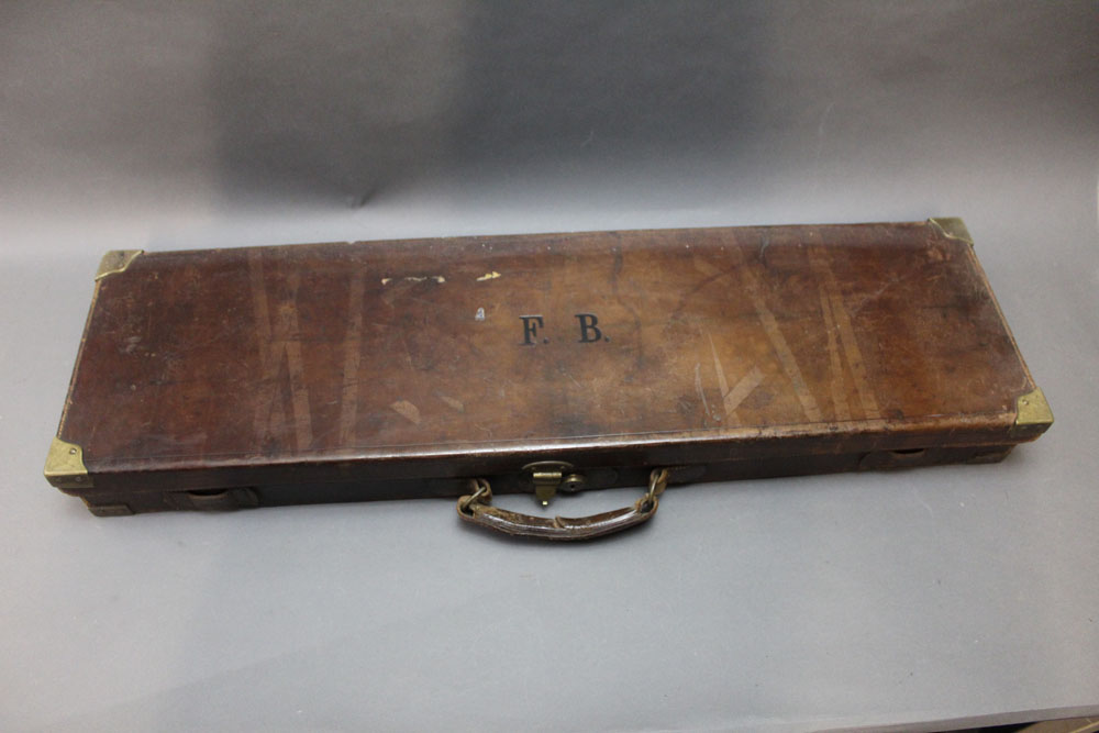 * Linsley Brothers, Leeds and Bradford, a leather and brass cornered shotgun motor case, - Image 3 of 3