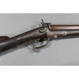 * Charles Baddeley a pin fire side by side shotgun, with 30 1/2" Damascus barrels,