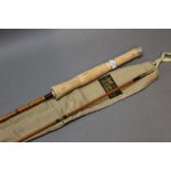 J.S. Sharpe of Aberdeen, The Featherweight split cane trout fly rod, in two sections, 8' 7".