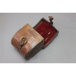 Charles Farlow & Co Ltd, a leather block reel case, with red baize lined interior, 9.