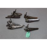 * Three pairs of shotgun lock plates, Millburn & Son of Brampton, T & W Harrison Carlisle,