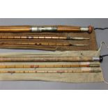 Two split cane rods, W.J.