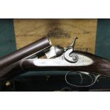 * William Powell & Son a 12 bore side by side shotgun, with 30" Damascus barrels,