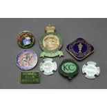 Eight badges, Crufts Dog Show enamel badge, Kennel Club Ladies Branch,