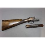 Bohler Blitz the stock and action of a 12 bore side by side shotgun, boxlock, non ejector,