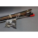 Sixteen shotgun and rifle cleaning rods with attachments.