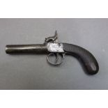 * A percussion pocket pistol, with a 2 3/4" barrel. Overall length 17.5 cm.