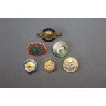 Six fox hunt badges, Cumberland Foxhounds, Ullswater, Blencathra, Melbreak and Melbreak 69-70 badge.