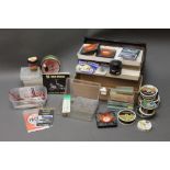 A tackle box, together with various Abu and Rapala boxes, various spools of Leader, Split Shot,